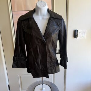 Mike & Chris Women's Black Leather Jacket Small